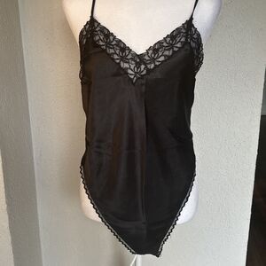 NWOT Vintage Victoria’s Secret Gold Label Black Bodysuit Camisole Size Med